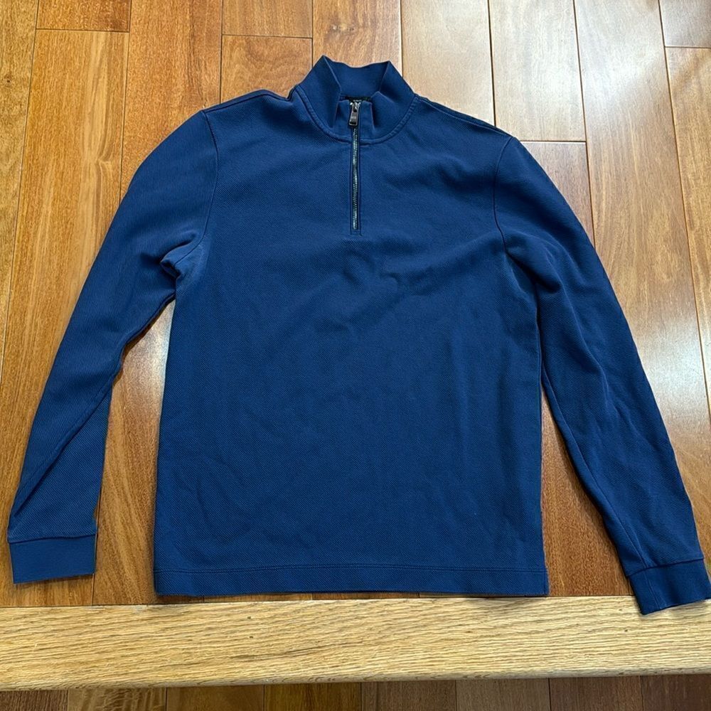 Hugo Boss Mens Blue Long Sleeve 1/4 Zip Pullover Jacket Size M
